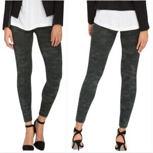SPANX High-Waisted Camo Leggings | Green Camouflage | Medium